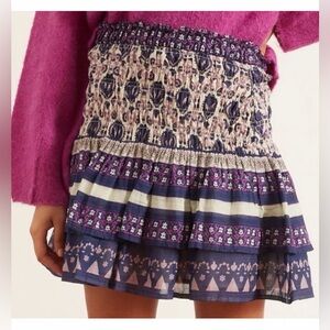 Sea New York Size S • Purple Smocked Short Flounce Mini Skirt.